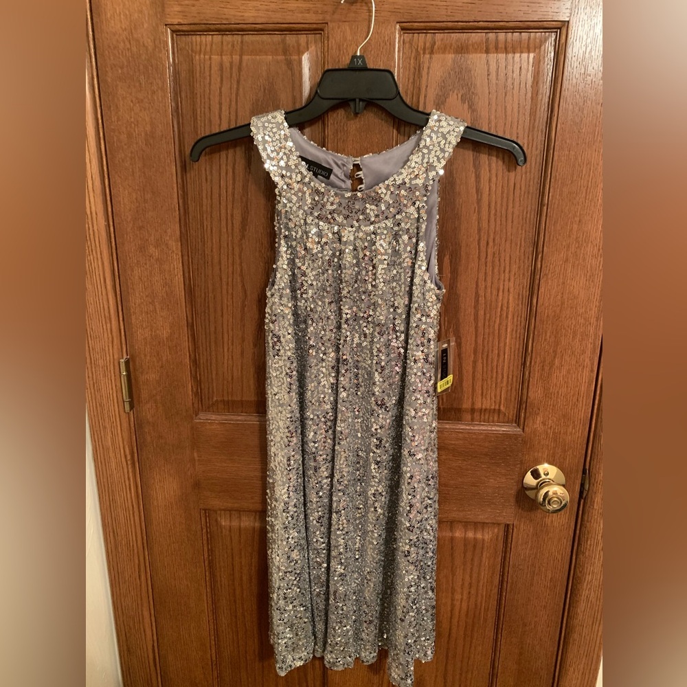 I.N. Studio Silver Sequin Mini Dress